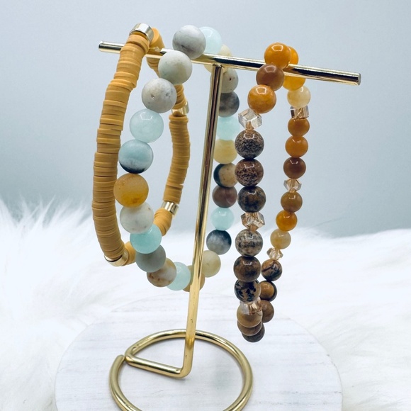 Knotty Mustard and Aqua Mix of Bliss Bracelet - Picture 6 of 6